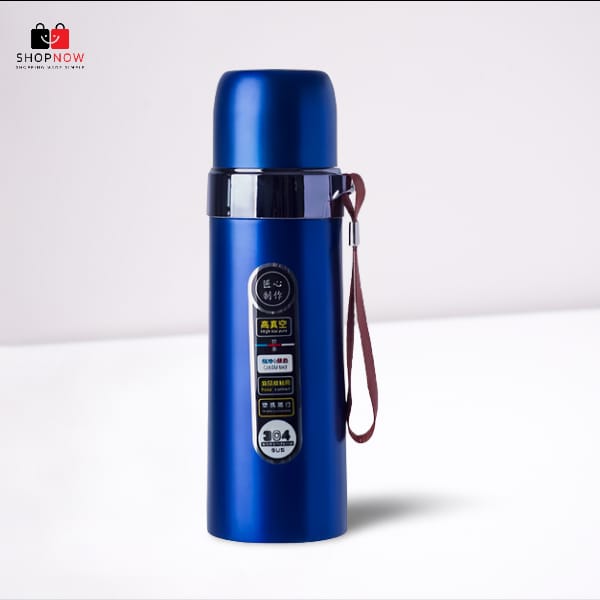 500ml Blue Double Layer Stainless Steel Sports Bottle