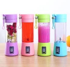 USB Rechargeable Juicer Blender 6 Blades Electric Blender Mini Portable Personal Size USB Rechargeable Mixer 380ml Food Grade Water Bottle Portable Fruit Juicer Machine (Double Click Start) By Bee To Door