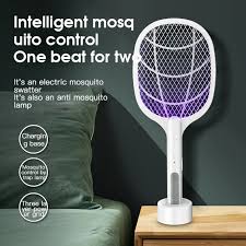 3 IN 1 Electric Mosquito Swatter Mosquito Killer 2500V USB Rechargeable Angle Not Adjustable Electric Bug Zapper Fly Bat Swatter